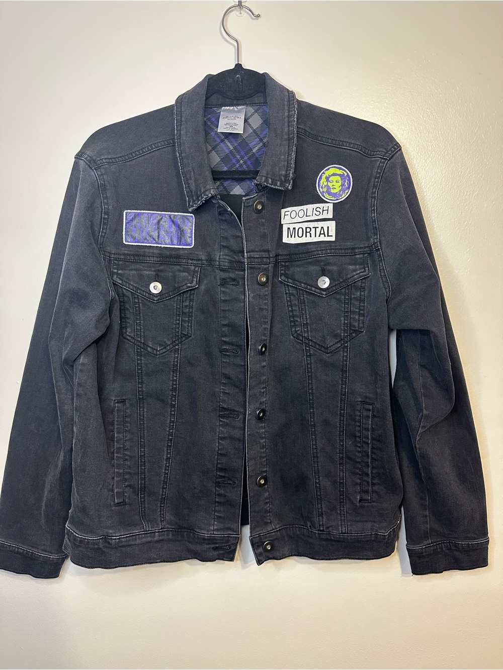 Disney Parks The Haunted Mansion Madame Leota Black Denim Trucker Jacket Size L